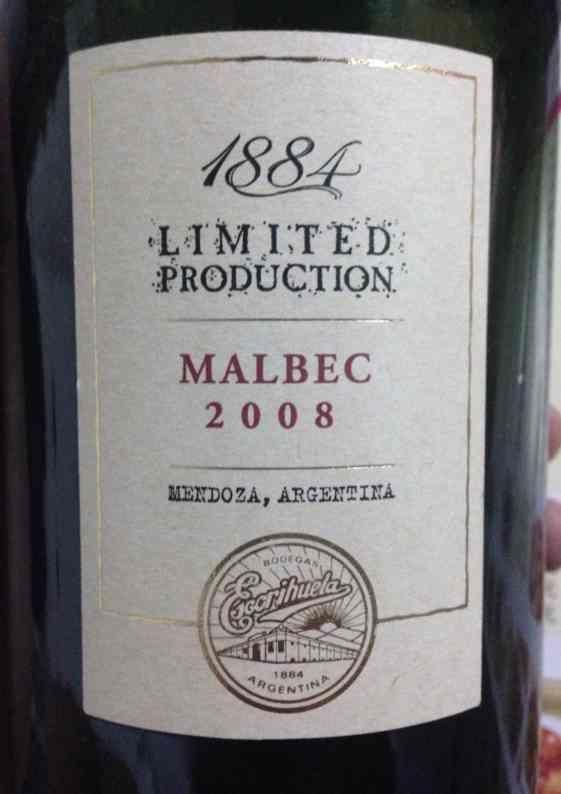 嘎贡1884限量版马贝克干红Escorihuela Gascon 1884 Limited Production Malbec