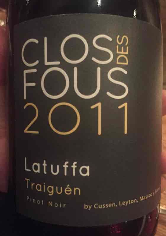 Clos des Fous Traiguen Vineyard 'Latuffa' Pinot Noir