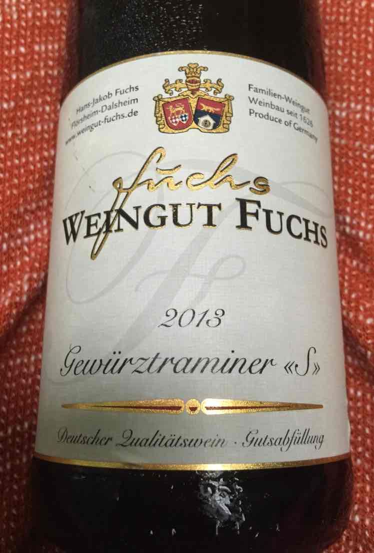 福克斯酒庄琼瑶浆精选甜白Weingut Fuchs Gewürztraminer Auslese