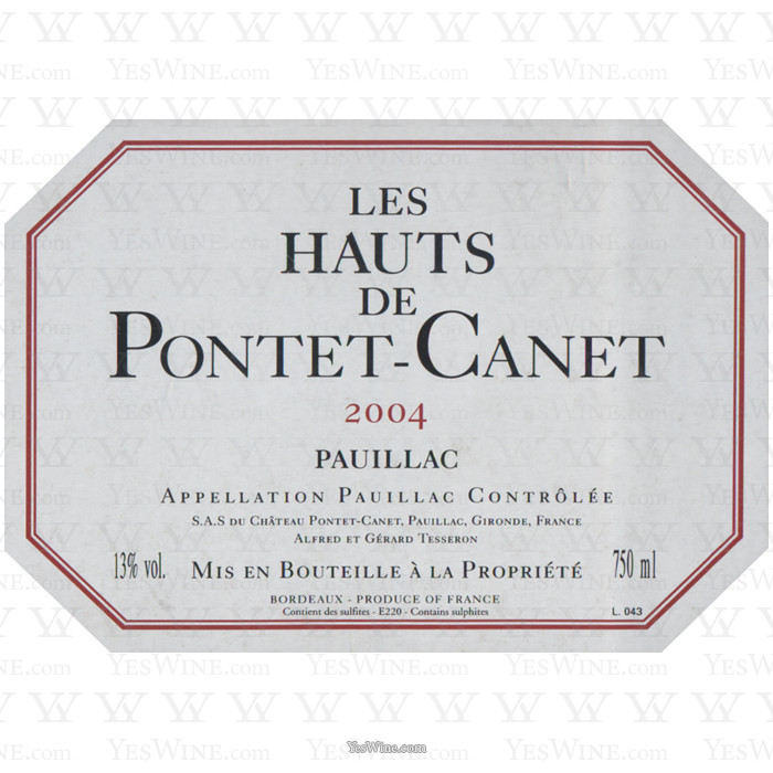 庞特卡奈酒庄副牌干红Les Hauts de Pontet Canet