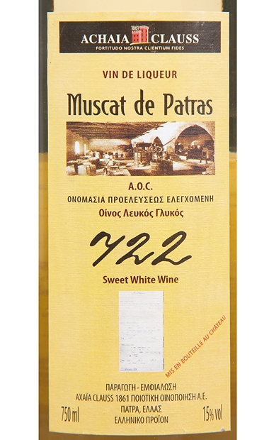 雅克劳斯酒庄慕斯卡黛干白Muscat de Patras 722 Sweet White Wine