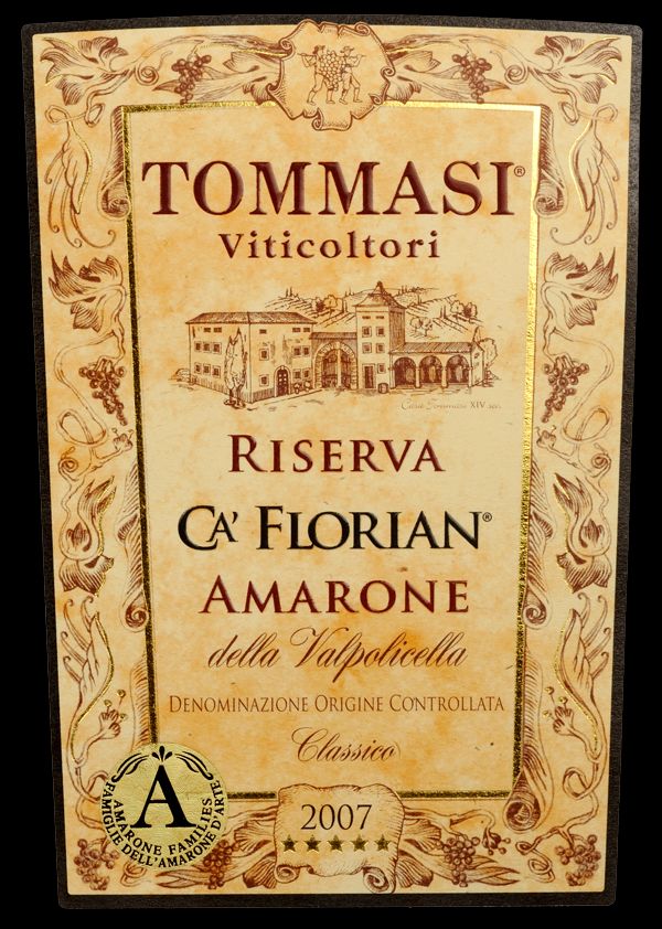 托马斯弗洛里安阿马罗尼珍藏经典干红 Tommasi Ca' Florian Amarone Riserve 