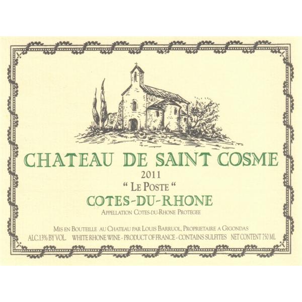 圣戈斯隆河丘邮局干白Chateau de Saint Cosme Cotes du Rhone Le Poste Blanc