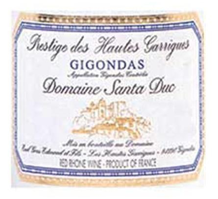 圣杜克高灌木丛干红Domaine Santa Duc Hautes Garrigues