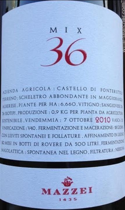 马泽世家凤都混酿36干红Mazzei Castello di Fonterutoli Mix 36