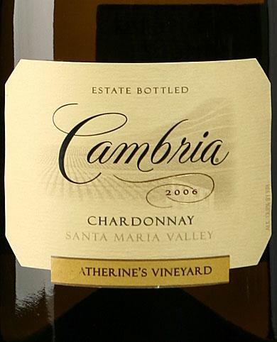 坎布瑞凯瑟琳葡萄园霞多丽干白Cambria Estate Winery Katherine's Vineyard Chardonnay