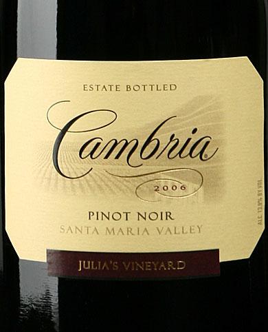 坎布瑞朱丽亚葡萄园黑皮诺干红Cambria Estate Winery Winery Julia's Vineyard Pinot Noir