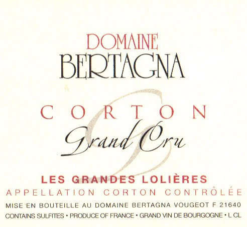 贝塔娜哥尔顿顶级格兰德干红Domaine Bertagna Corton Les Grandes Lolieres Grand Cru