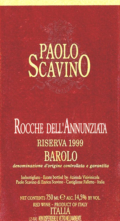 斯卡维诺安南堡珍藏干红Paolo Scavino Rocche dell Annunziata Riserva Barolo