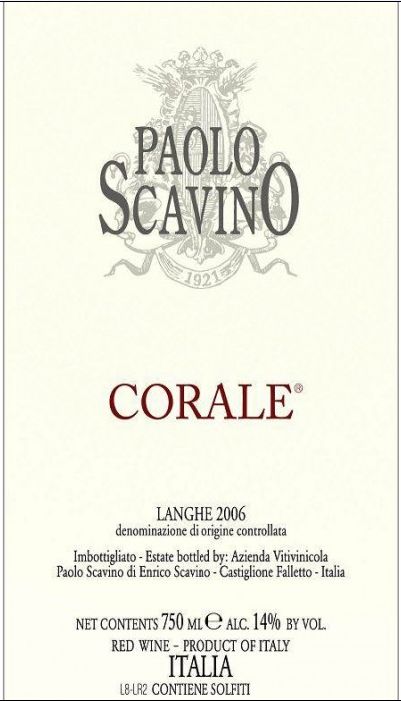 斯卡维诺唱诗班干红Paolo Scavino Corale
