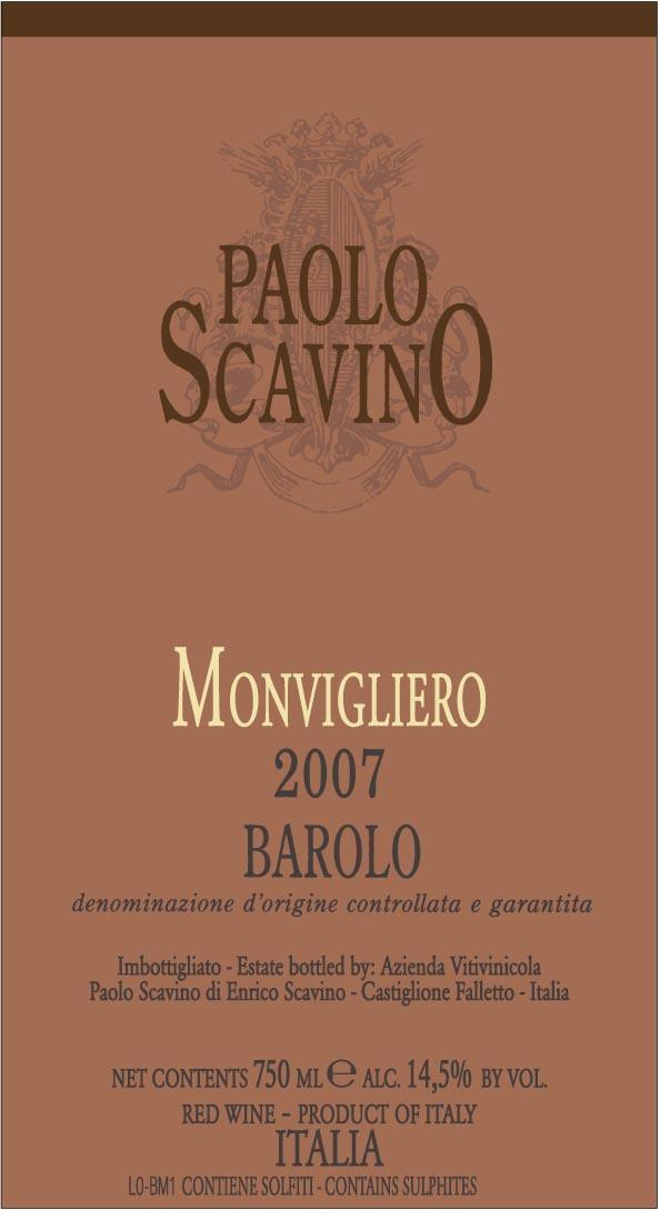 斯卡维诺蒙维格里罗干红Paolo Scavino Monvigliero