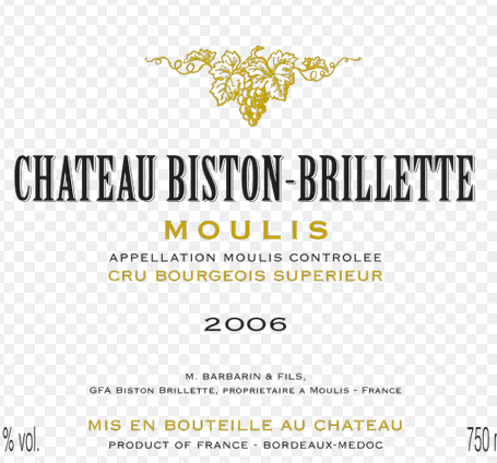 比斯东布莱特酒庄干红Chateau Biston Brillette