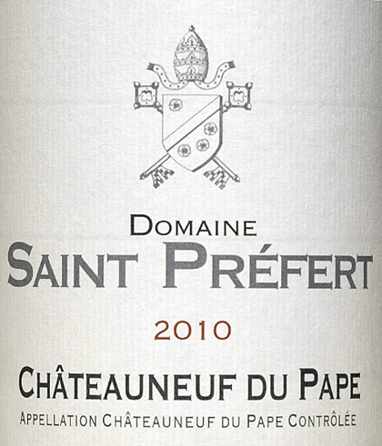 圣琵飞教皇新堡干白Domaine Saint Prefert Chateauneuf-du-Pape Blanc