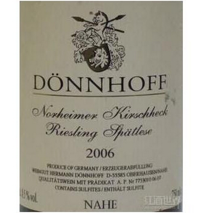 杜荷夫诺黑樱桃雷司令迟摘甜白Weingut Donnhoff Norheimer Kirschheck Riesling Spatlese