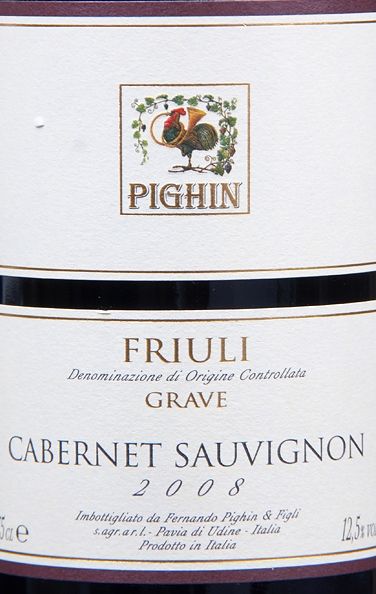 碧青酒庄赤霞珠格瑞夫干红Pighin  Cabernet Sauvignon  Grave 