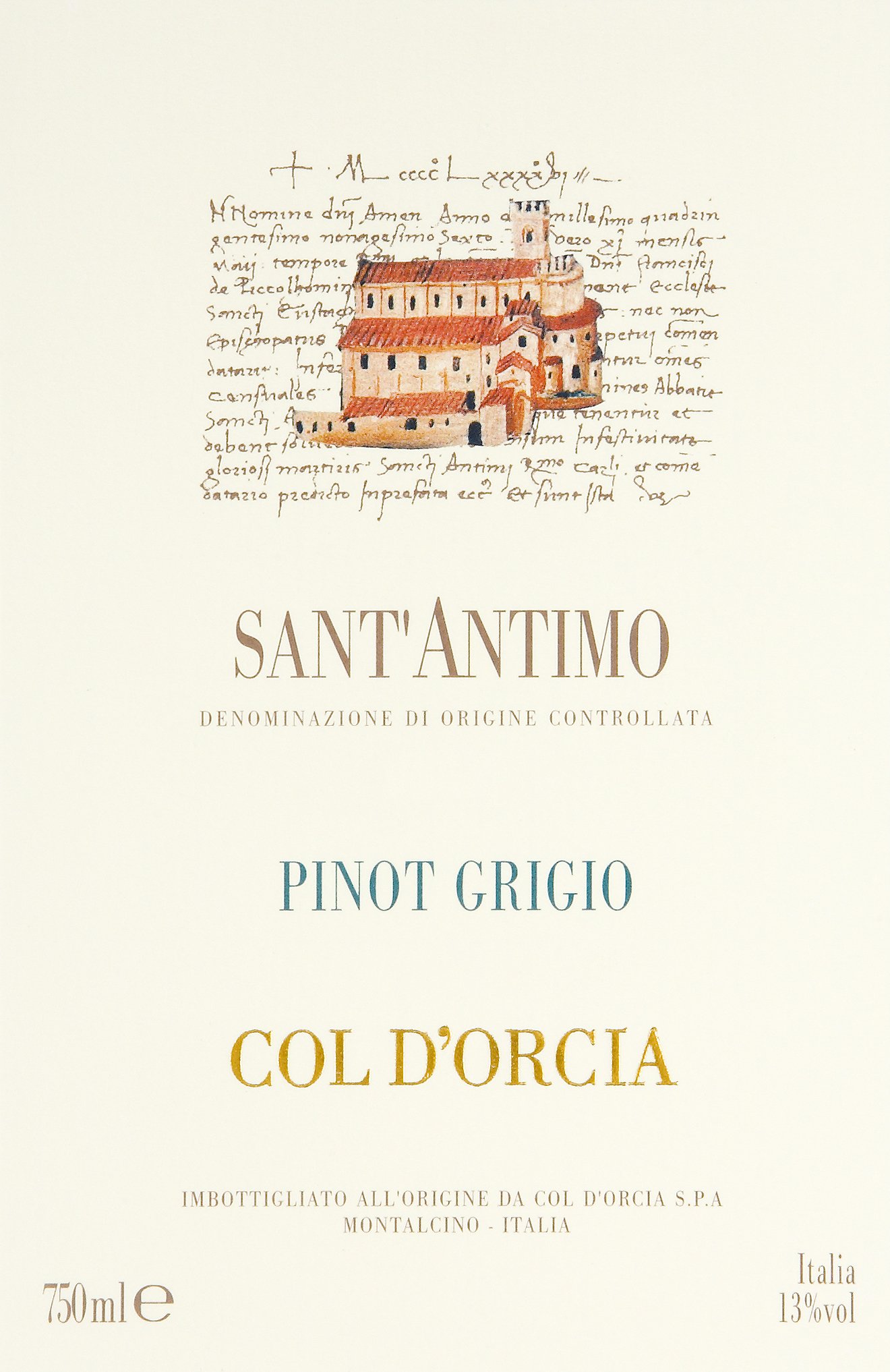 科尔多奇亚圣安蒂莫灰皮诺干白Col d'Orcia Pinot Grigio Sant'Antimo