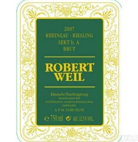 罗伯特威尔雷司令天然起泡Weingut Robert Weil Riesling Sekt Brut