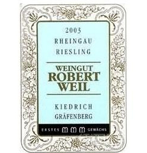 罗伯特威尔格拉芬贝格园顶级雷司令干白Robert Weil Riesling Qualitätswein Trocken Rheingau Kiedricher Gräfenberg GG 