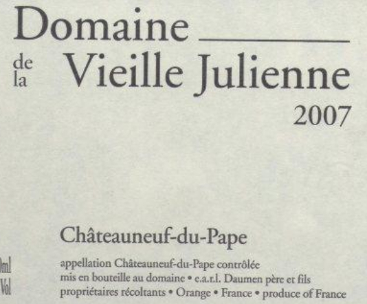 朱丽安娜教皇新堡庄园domaine vieille julienne chateauneuf-du-pape