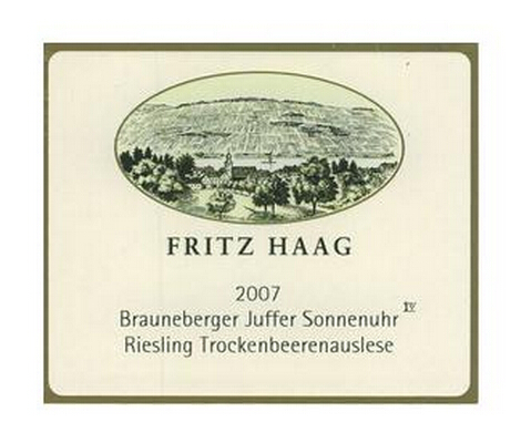 海格布朗伯哲朱弗园雷司令逐粒枯萄精选甜白Fritz Haag Brauneberger Juffer Riesling Trockenbeerenauslese