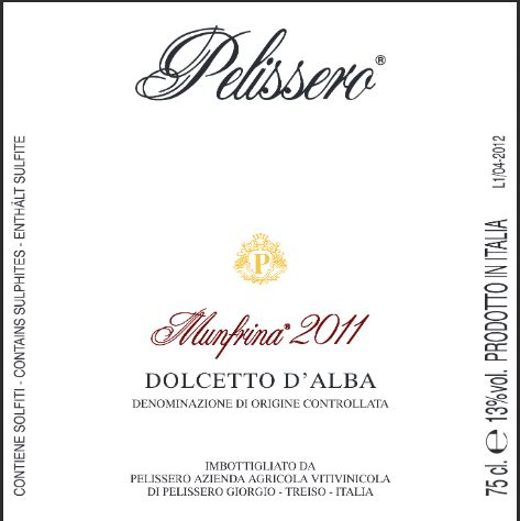 潘丽赛罗酒庄多赛托梦菲娜干红Pelissero Dolcetto D’Alba Munfrina