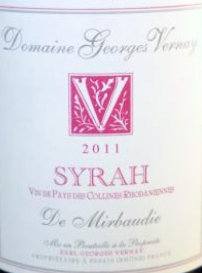 乔治维尔奈魅宝西拉干红Domaine Georges Vernay Syrah de Mirbaudie