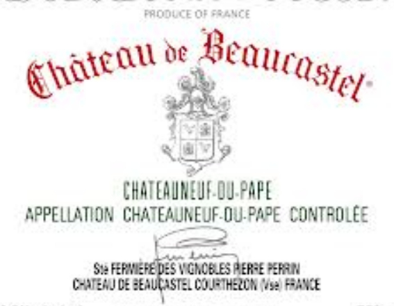 博卡斯特尔酒庄老藤干白Chateau de Beaucastel Chateauneuf-du-Pape Blanc Roussanne Vieilles Vignes