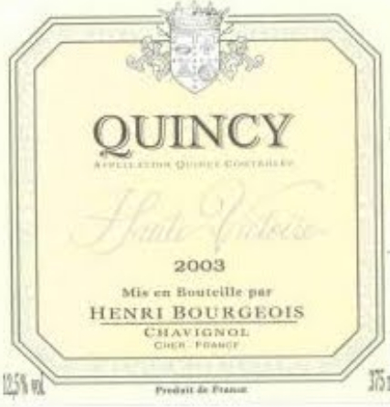 亨利博卢瓦昆西维克托瓦尔干白Henri Bourgeois Quincy Haute Victoire