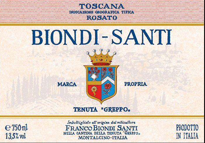 碧安帝山迪格瑞坡园桃红Biondi  Santi Tenuta Greppo Rosato di Toscana