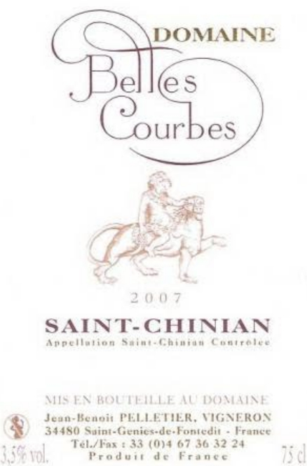 圣夕阳美弧酒庄桃红Domaine Belles Courbes Rose