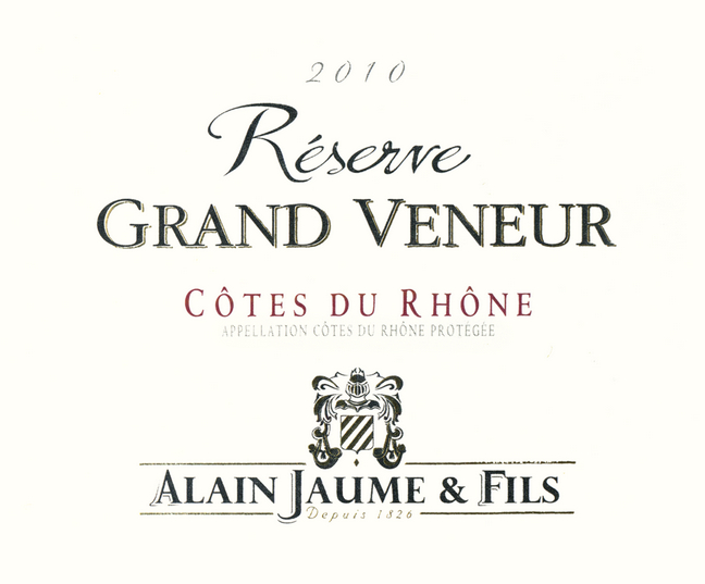 阿兰豪罗纳河谷大猎人园珍藏干红Alain Jaume & Fils Domaine Grand Veneur 'Cotes du Rhone Reserve Grand Veneur'