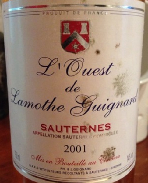 拉莫特齐格诺酒庄副牌贵腐甜白L'Ouest de Lamothe Guignard
