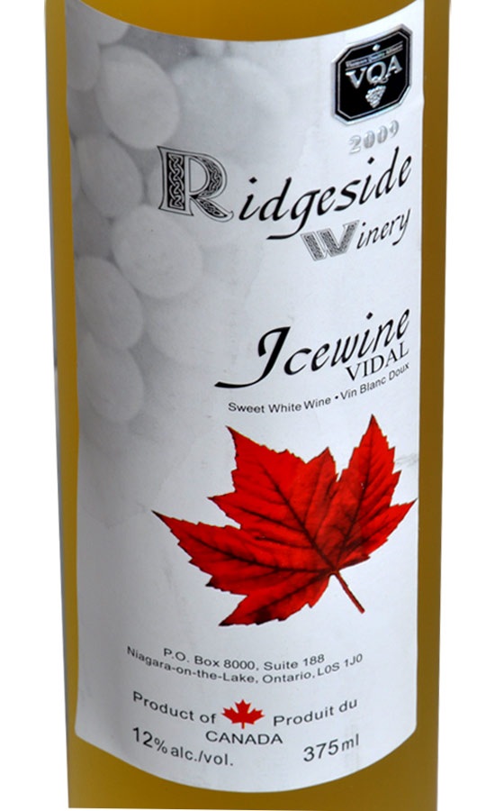 列吉塞黄金维代尔甜白冰酒Ridgeside Winery Vidal Icewine