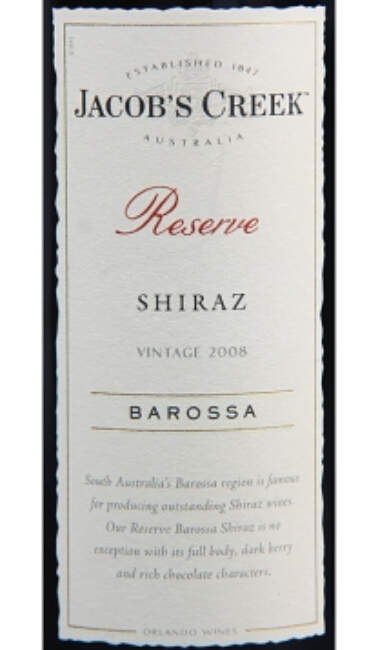 杰卡斯珍藏设拉子干红Jacob's Creek Reserve Shiraz