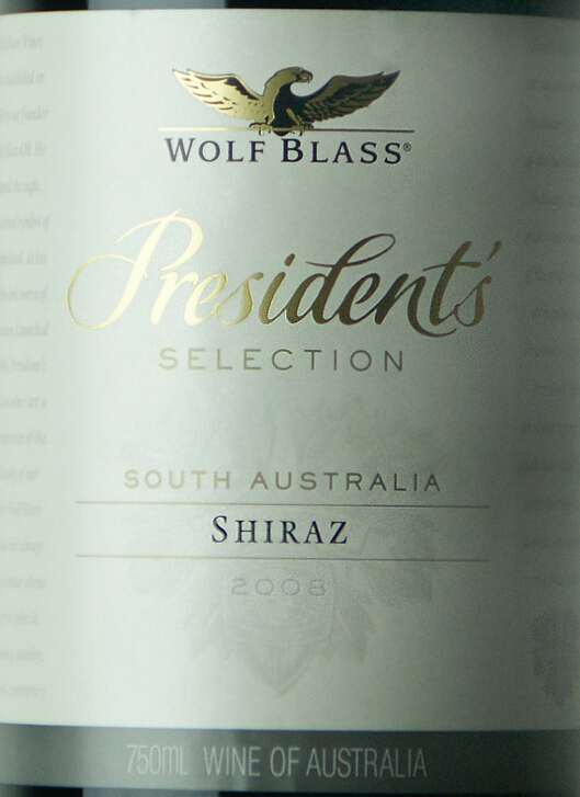 禾富酒园总统特选设拉子干红Wolf Blass-President's Selection Shiraz