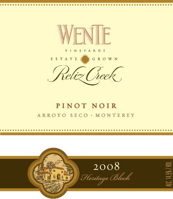 威迪珍藏黑皮诺干红Wente Vineyards Reliz Creek Reserve Pinot Noir