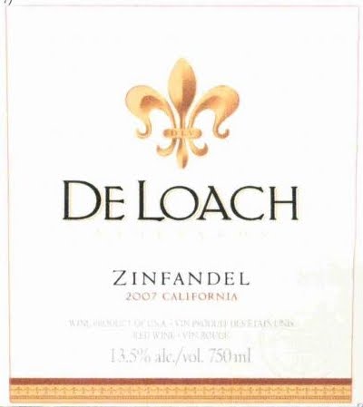 都兰加州仙粉黛干红DE LOACH Zinfandel California