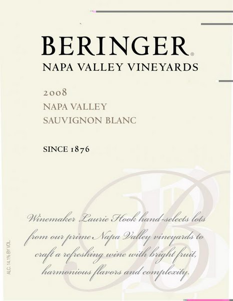 贝灵哲庄园纳帕谷长相思干白Beringer Napa Valley Sauvignon Blanc