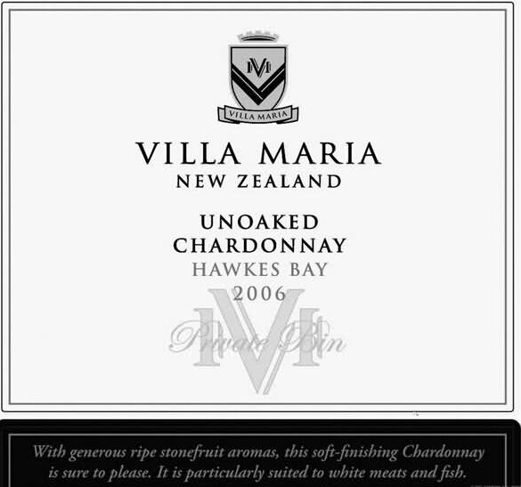 新玛利珍匣霞多丽干白Villa Maria Private Bin Unoaked Chardonnay