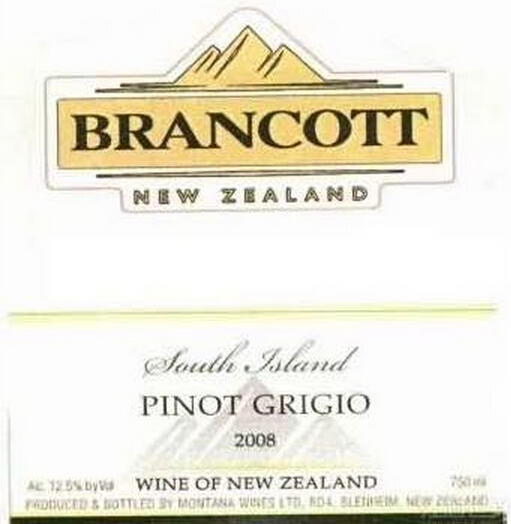 布兰卡特经典灰皮诺干白Brancott Estate Classic Pinot Grigio