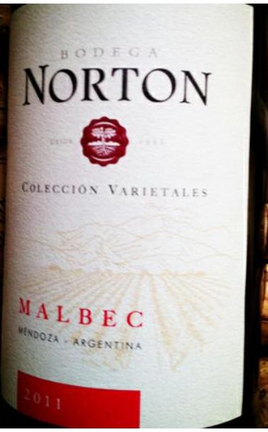 诺顿庄园白标马尔贝克干红Bodega Norton Varietales Jovenes Malbec