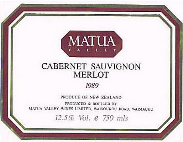 马腾山谷梅洛-赤霞珠干红Matua Valley Merlot - Cabernet