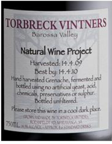 托布雷酿酒师天然干红Torbreck Vintners Natural Wine Project