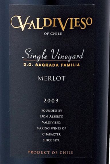 瓦尔帝维爱索梅洛单一葡萄园干红Valdivieso Single vineyard Reserva Merlot