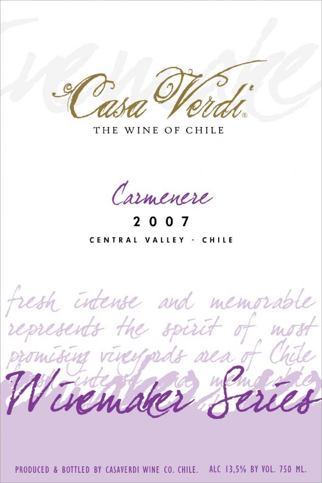 卡蒂尔庄园佳美娜干红Casa Verdi Winemaker Carmenere