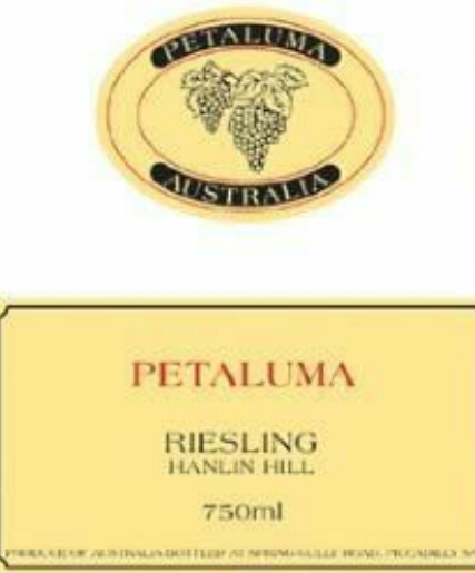 葡萄之路翰林山雷司令斯蒂文瓶封干白Petaluma Hanlin Hill Riesling