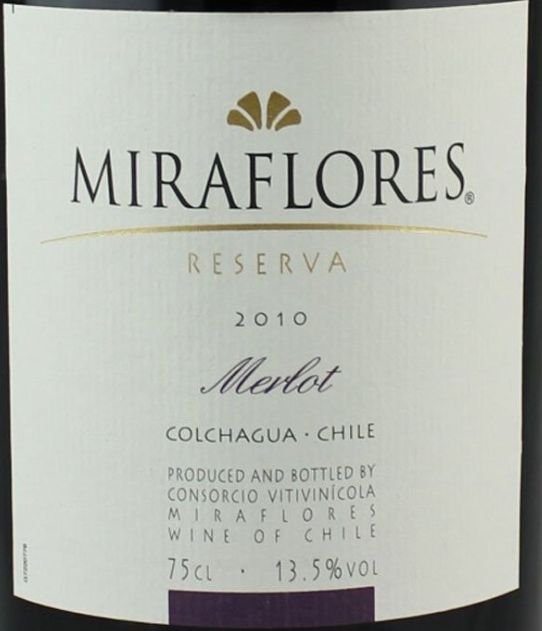 美涞庄梅洛珍藏级干红Miraflores Merlot Reserva