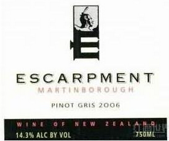 悬崖灰皮诺干白Escarpment Pinot Gris