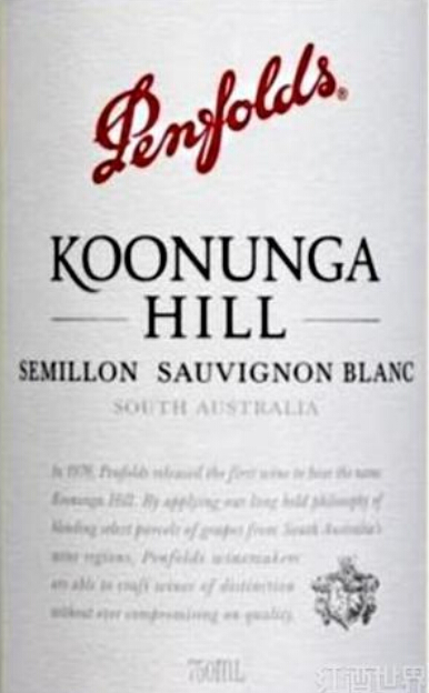 奔富蔻兰山赛美蓉-长相思干白Penfolds Koonunga Hill Semillon - Sauvignon Blanc