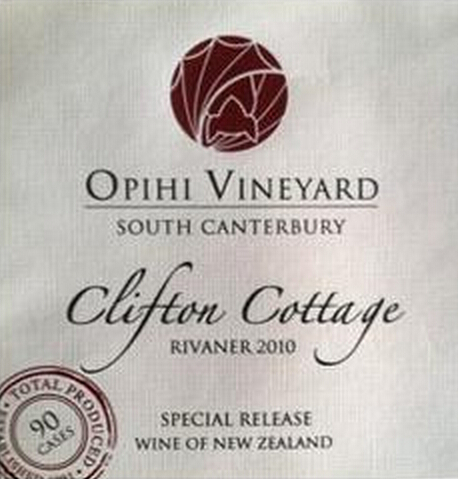 欧皮希谷克利夫顿小屋雷万妮干白Opihi Valley Clifton Cottage Rivaner